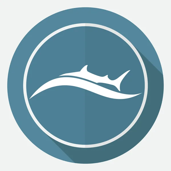 Ryby, žraloka, mořské ikony — Stockový vektor