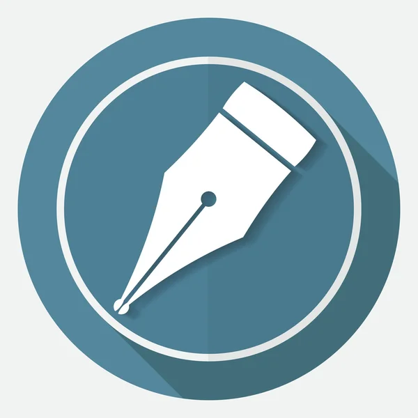 Pictogram pen op witte cirkel — Stockvector