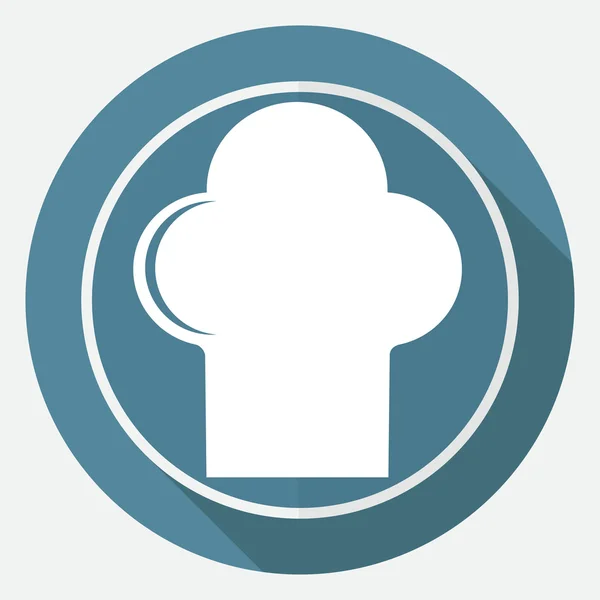 Icono sombrero de chef en círculo blanco — Vector de stock