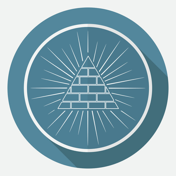 Icon Pyramid on white circle