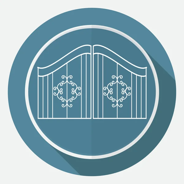 Ikona brána na bílý kruh — Stockový vektor