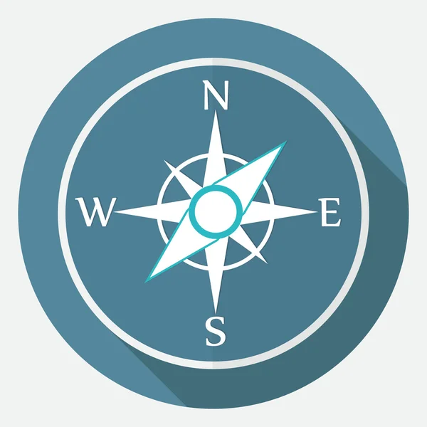 Ikona kompas na bílý kruh — Stockový vektor