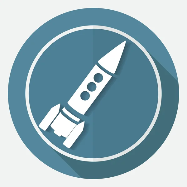 Rocket ikona na białym koło — Wektor stockowy