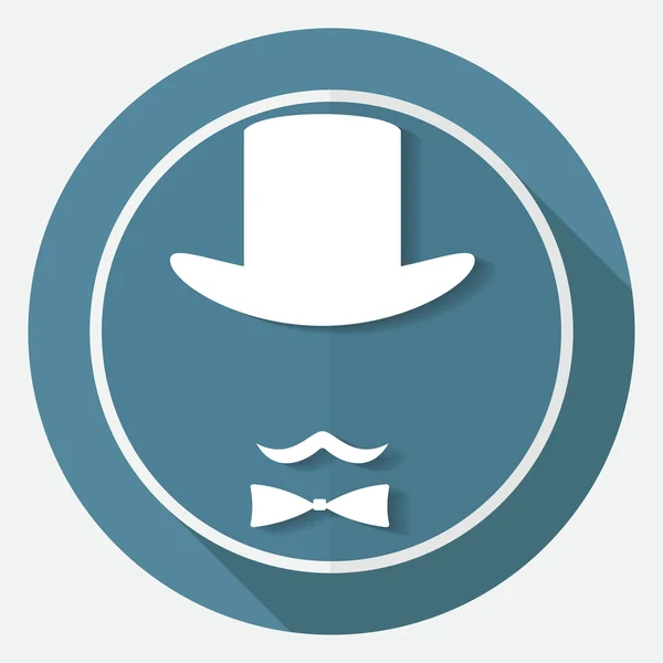 Bowler sombrero y bigote — Vector de stock