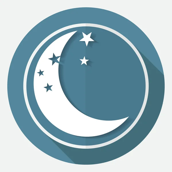 Moon icon on white circle — Stock Vector