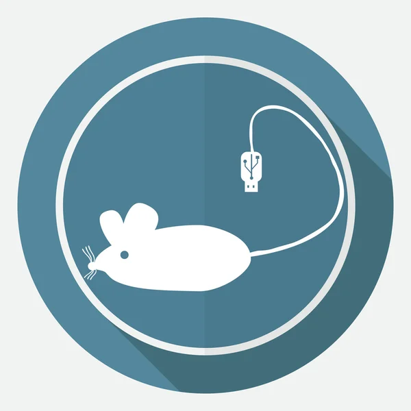 Ikona myš na bílý kruh — Stockový vektor