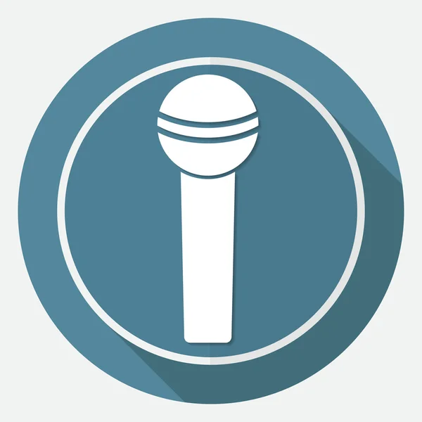 Microphone icon on white circle — Stock Vector