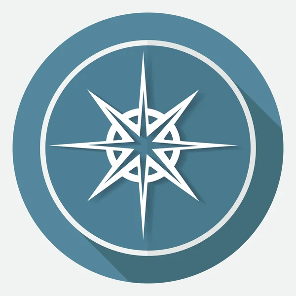 Icône Boussole sur cercle blanc — Image vectorielle