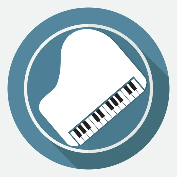 Piano Icon on white circle — Stock Vector