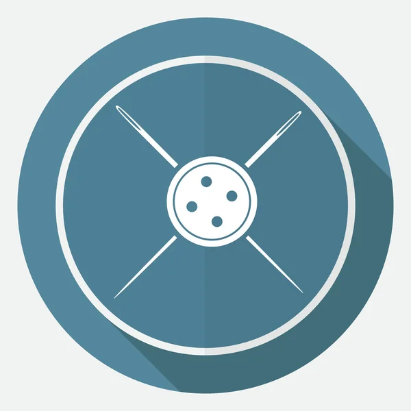 Agulha de ícone no círculo branco — Vetor de Stock