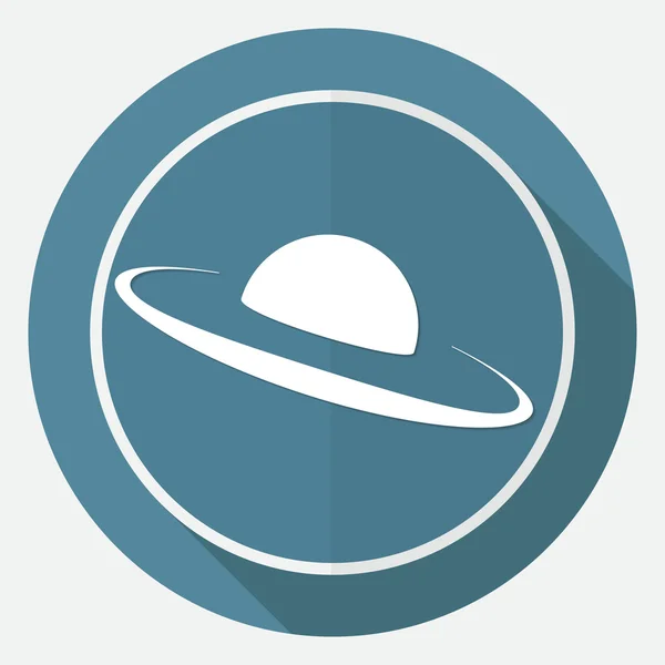UFO pictogram op witte cirkel — Stockvector