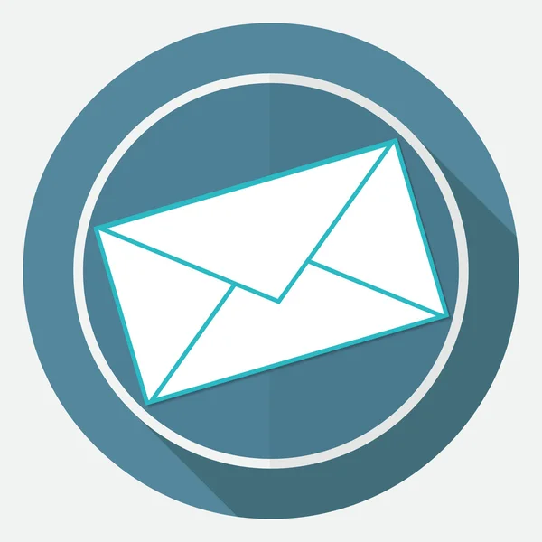 Icône enveloppe postale sur cercle blanc — Image vectorielle