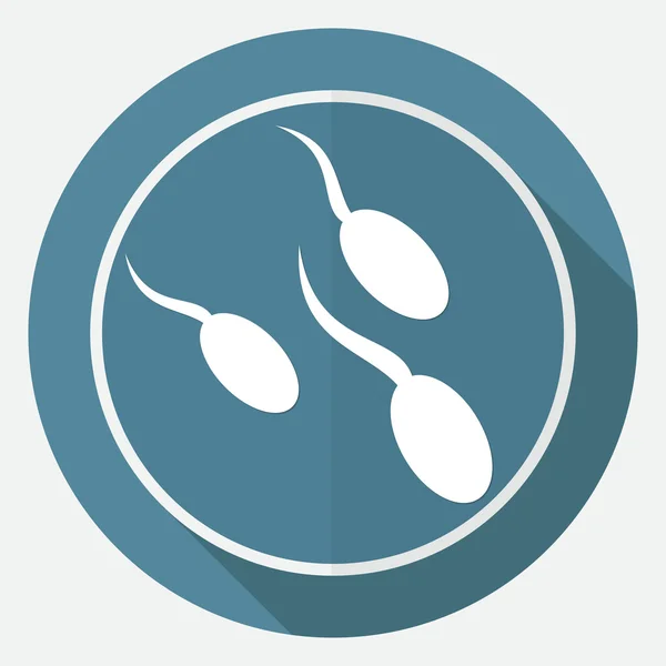 Sperm icon on white circle — Stock Vector