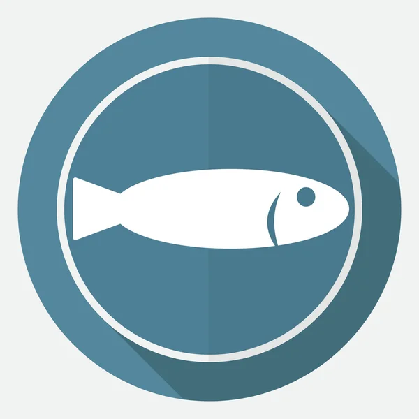 Ikonen fisk på vit cirkel — Stock vektor
