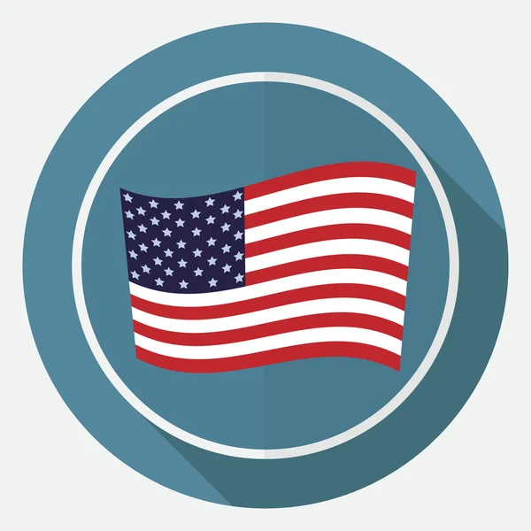 Icon america Flagge auf weißem Kreis — Stockvektor