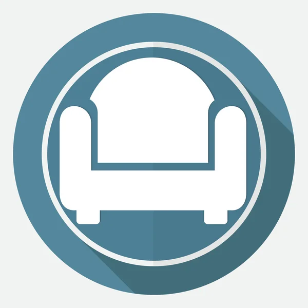 Symbol Stuhl auf weißem Kreis — Stockvektor