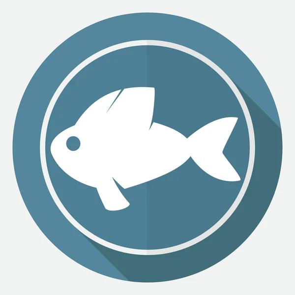 Icono Peces en círculo blanco — Vector de stock