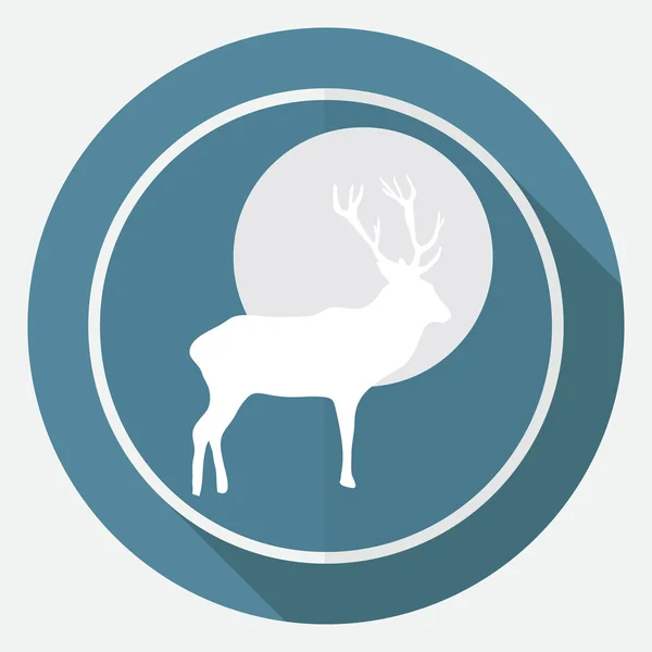Icon Deer on white circle — Stock Vector