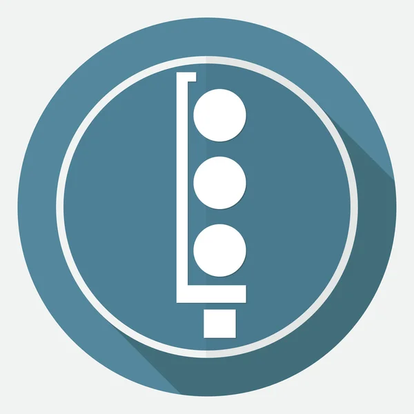 Traffic lights icon on white circle — Stock Vector