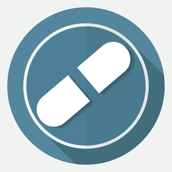 Icono de medicina en círculo blanco — Vector de stock