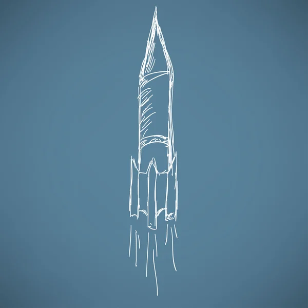 Cartoon launching space rocket — Stock Vector