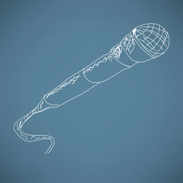 Microphone sketch illustration — Stock Vector