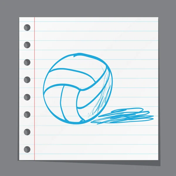 Esquisse ballon volley — Image vectorielle
