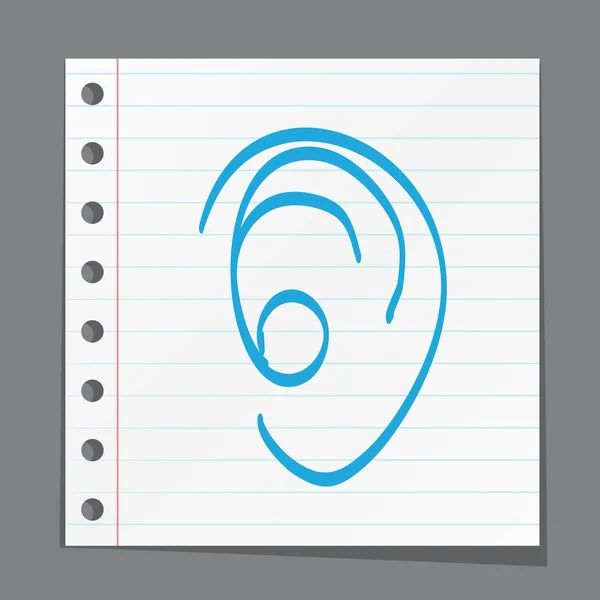 Human ear. Doodle style — Stock Vector