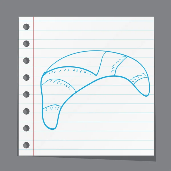 Sketch croissant — Stockový vektor