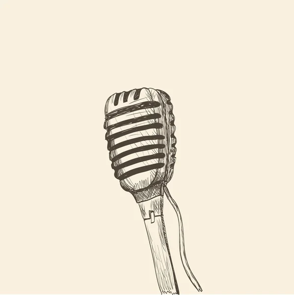 Microphone studio dessiné à la main — Image vectorielle