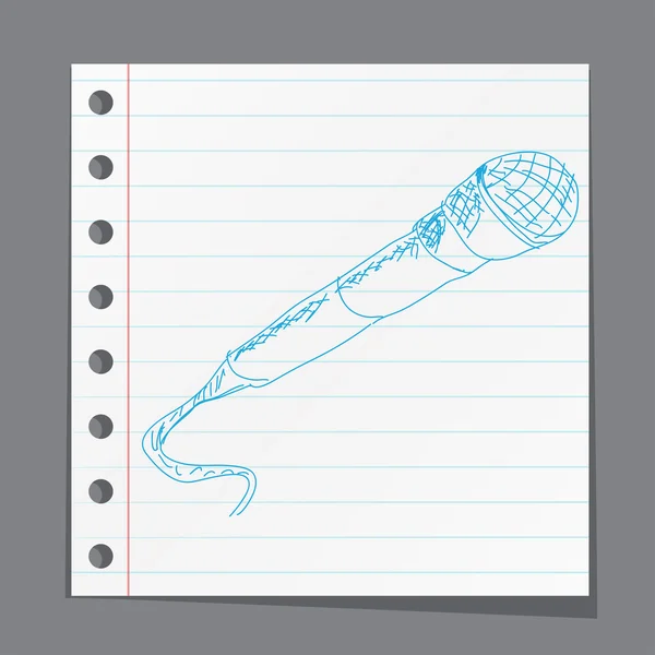 Croquis de microphone — Image vectorielle