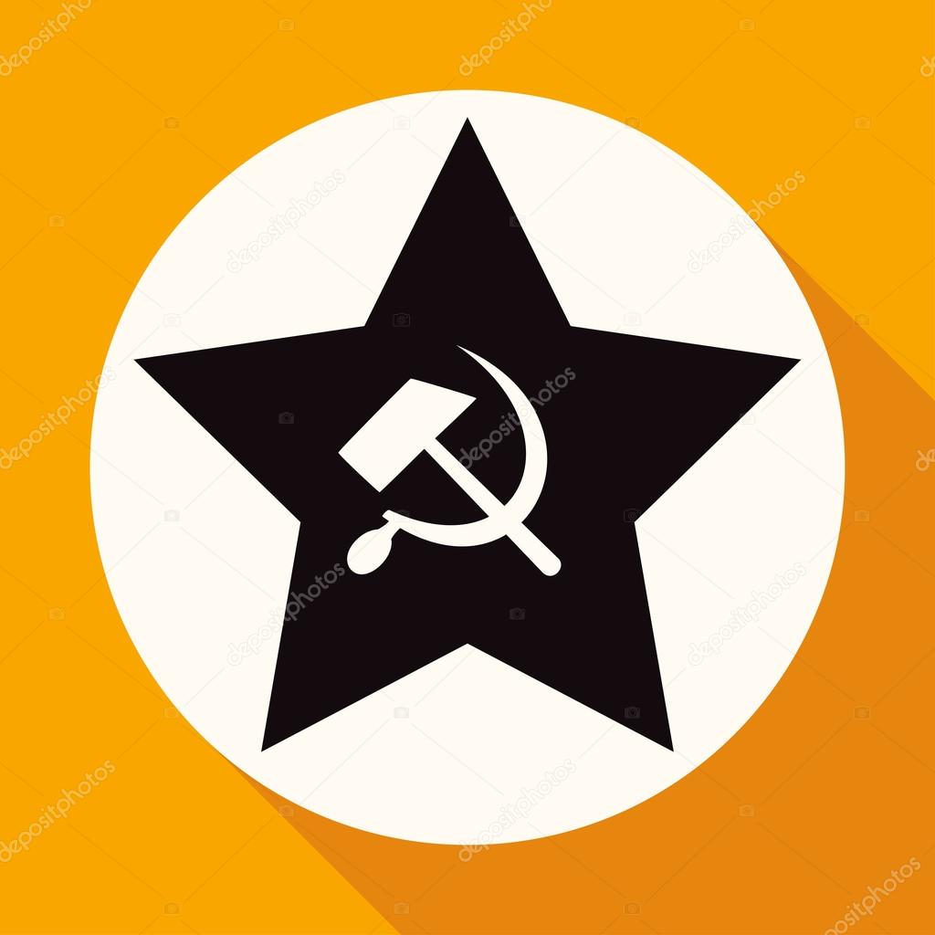 Icon of socialist star, sickle, hammer