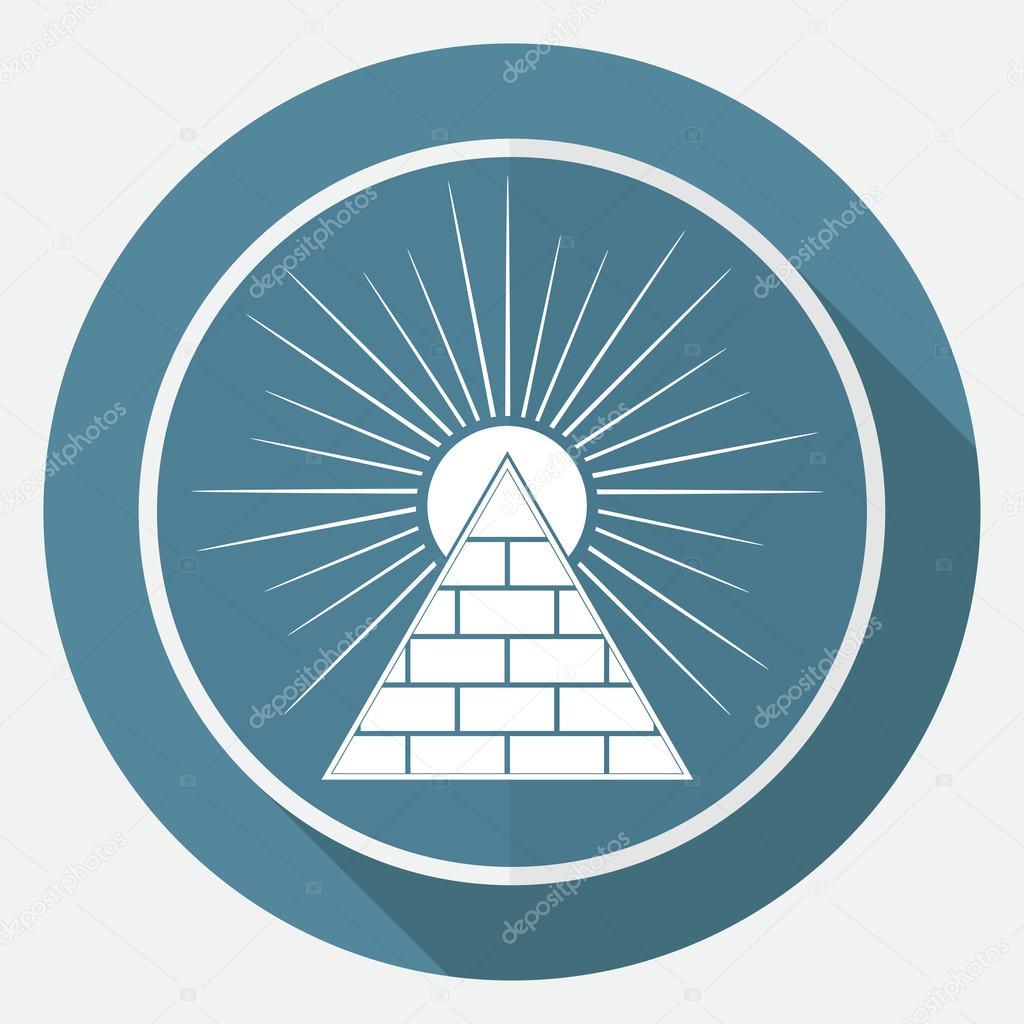 Icon of Pyramid with sun sign
