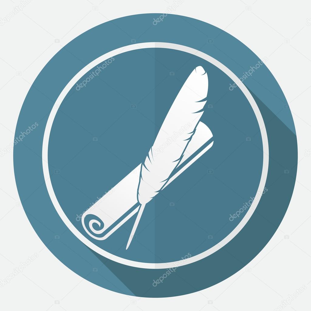 Icon of pen and paper scroll