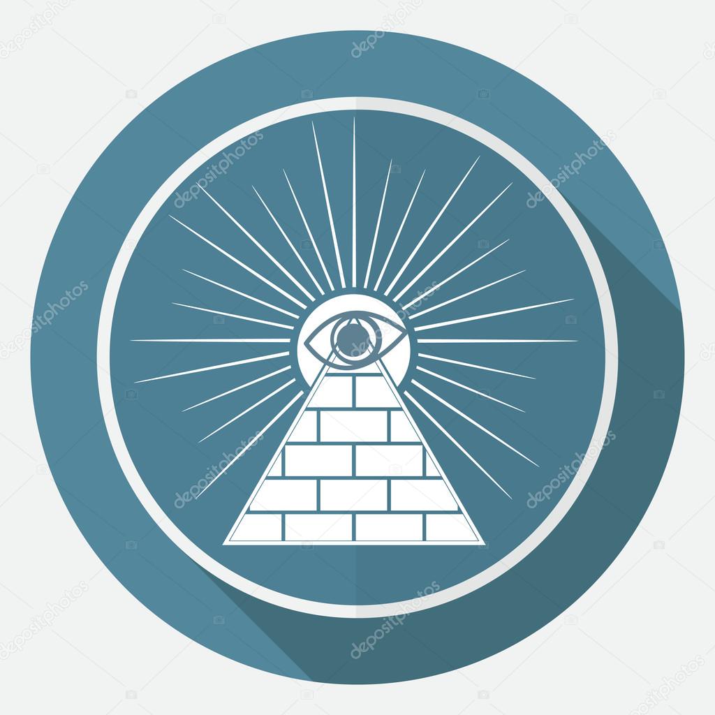Icon Pyramid on white circle