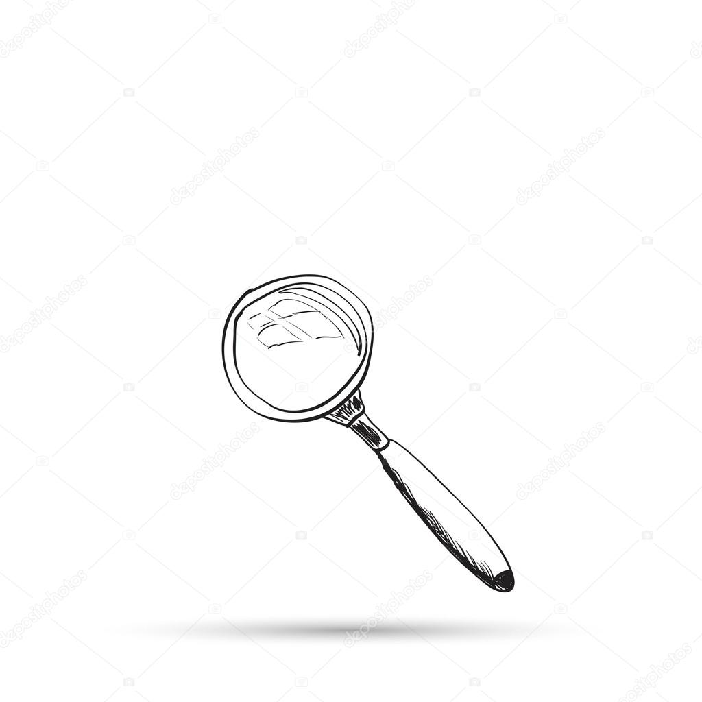Sketch illustration of a magnifying glass