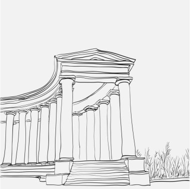Antik tarihi mimari colonnade