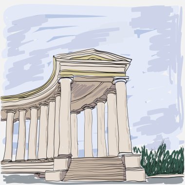 Antik tarihi mimari colonnade