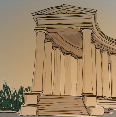 Antik tarihi mimari colonnade