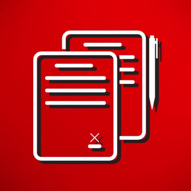 Belge, dosya, kalem simgesini