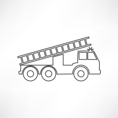 Icon of car, firetruck clipart