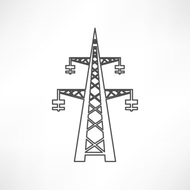 Power transmission tower icon clipart