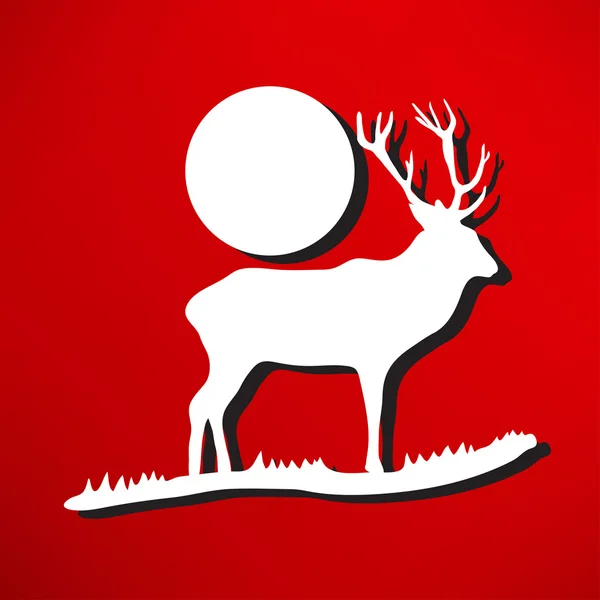 鹿，自然的图标 — 图库矢量图片