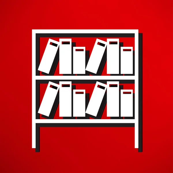 Bookstore, Books on shelves icon — Stock Vector