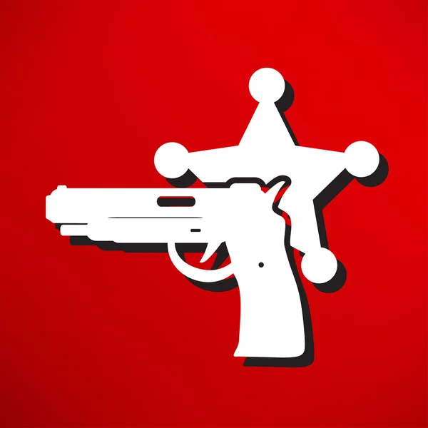 Polizia moderna, legge, pistola icona — Vettoriale Stock