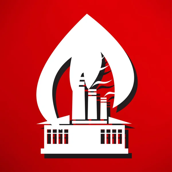 Alerte incendie, icône d'avertissement — Image vectorielle