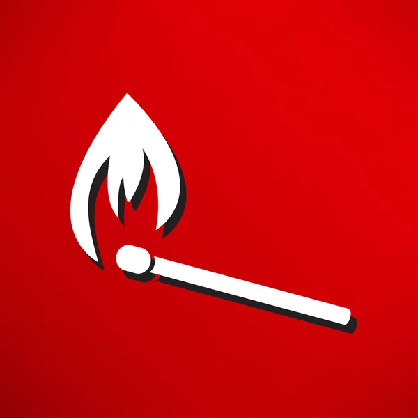 Feuer, Streichholz, Brandsymbol — Stockvektor