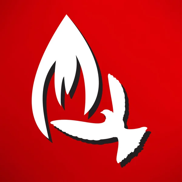 Ogień ptak ikona — Wektor stockowy