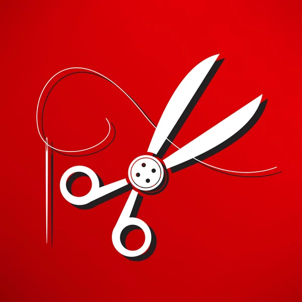 Икона шитья, ножницы — стоковый вектор