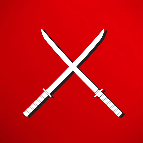 武士刀，武术的图标 — 图库矢量图片